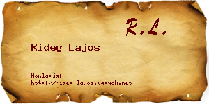 Rideg Lajos névjegykártya