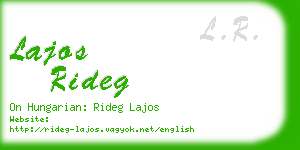 lajos rideg business card